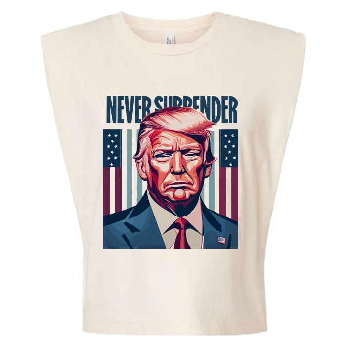 Donald Trump Never Surrender Garment-Dyed Women's Muscle Tee