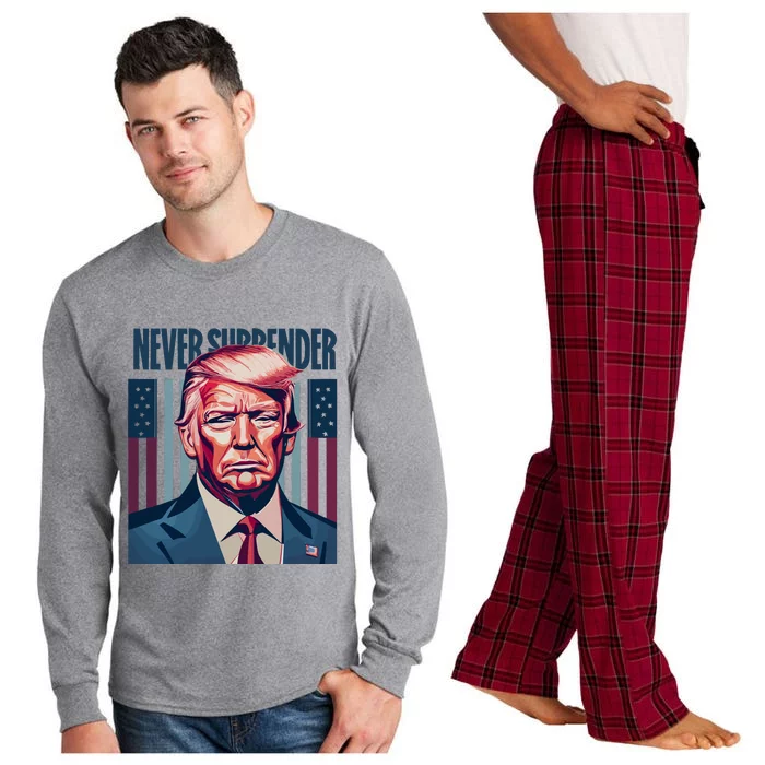 Donald Trump Never Surrender Long Sleeve Pajama Set