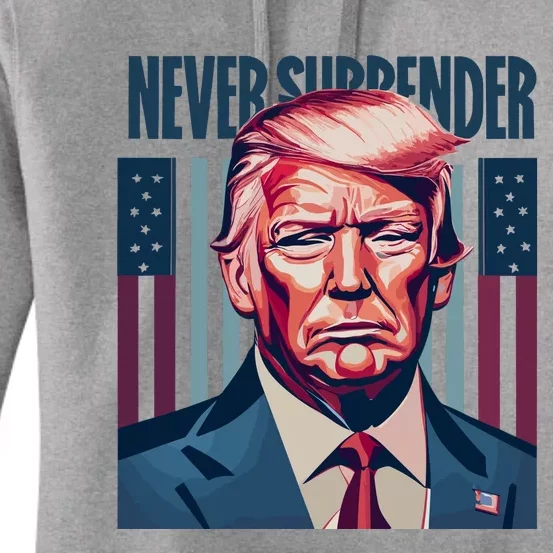 Donald Trump Never Surrender Women's Pullover Hoodie