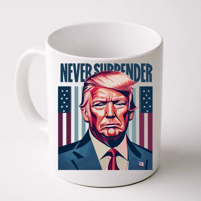 Donald Trump Never Surrender Front & Back Coffee Mug