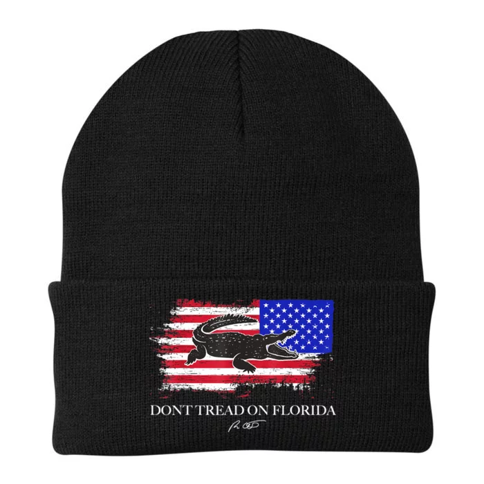 Dont Tread On Florida Governor Flag Alligator DeSantis 2021 Knit Cap Winter Beanie