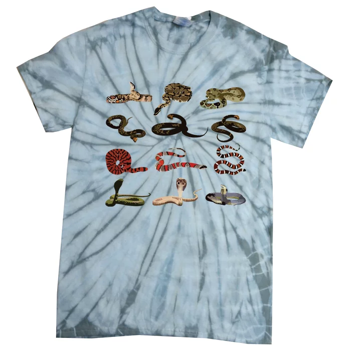 Different Types Of Snakes Boy Girl Educational Serpent Tie-Dye T-Shirt