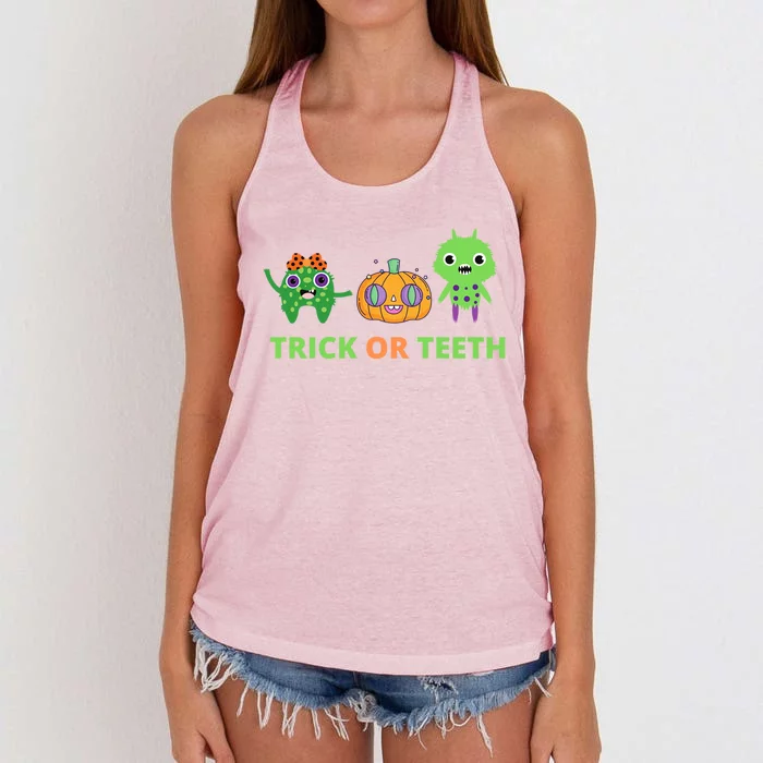 Dental Trick Or Teeth Costume Cool Gift Women's Knotted Racerback Tank