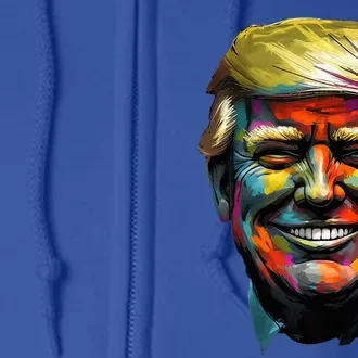 Donald Trump Oil Painting Style Donald J Trump Smiling Full Zip Hoodie