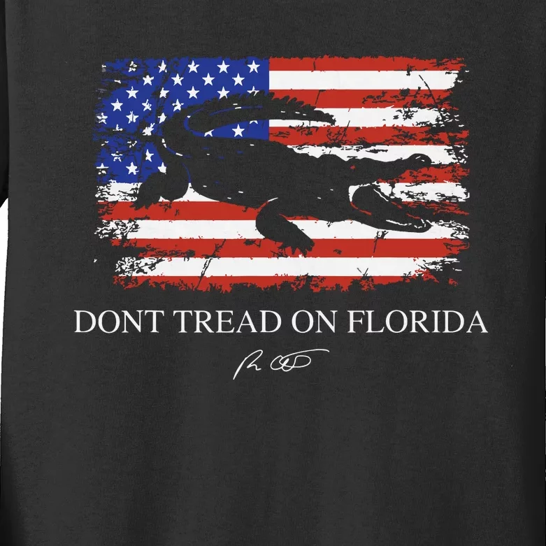 Dont Tread On Florida Governor Ron Desantis Kids Long Sleeve Shirt