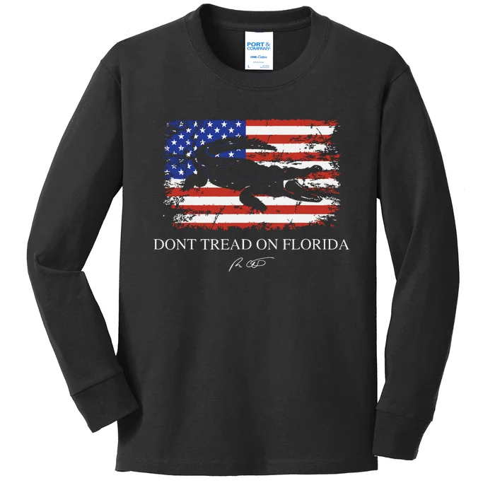 Dont Tread On Florida Governor Ron Desantis Kids Long Sleeve Shirt