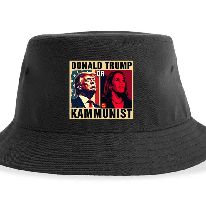 Donald Trump Or Kammunist 2024 President Election Sustainable Bucket Hat