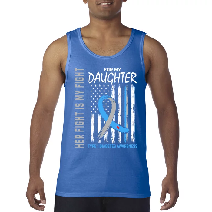 Daughter Type One Diabetes Awareness Usa Flag Back Graphic Gift Tank Top