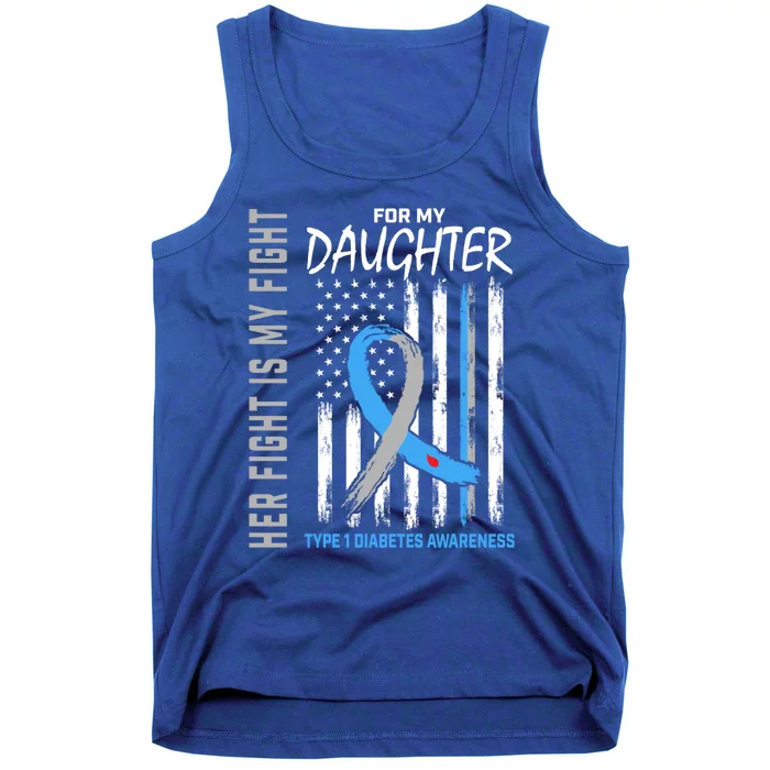 Daughter Type One Diabetes Awareness Usa Flag Back Graphic Gift Tank Top