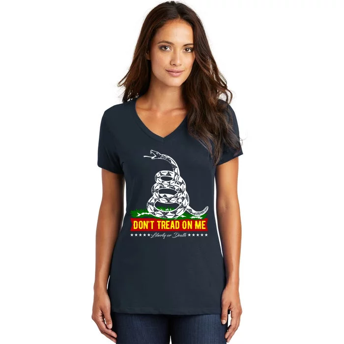 Dont Tread On Me Liberty Or Death Come & Take It Women's V-Neck T-Shirt