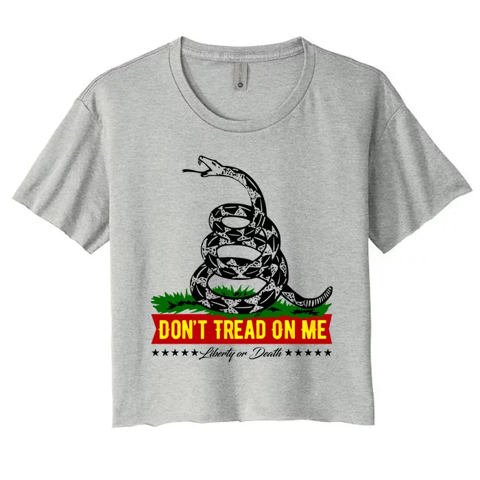 Dont Tread On Me Liberty Or Death Come & Take It Women's Crop Top Tee