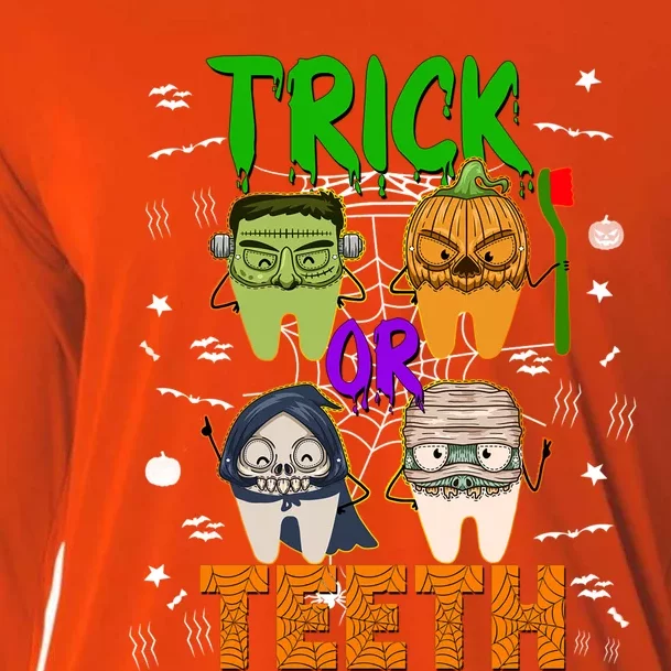 Dental Trick Or Teeth Dentist Coworkers Group Matching Meaningful Gift Cooling Performance Long Sleeve Crew