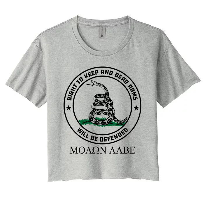 Dont Tread On Me Right To Keep & Bear Arms Come & Take It Women's Crop Top Tee