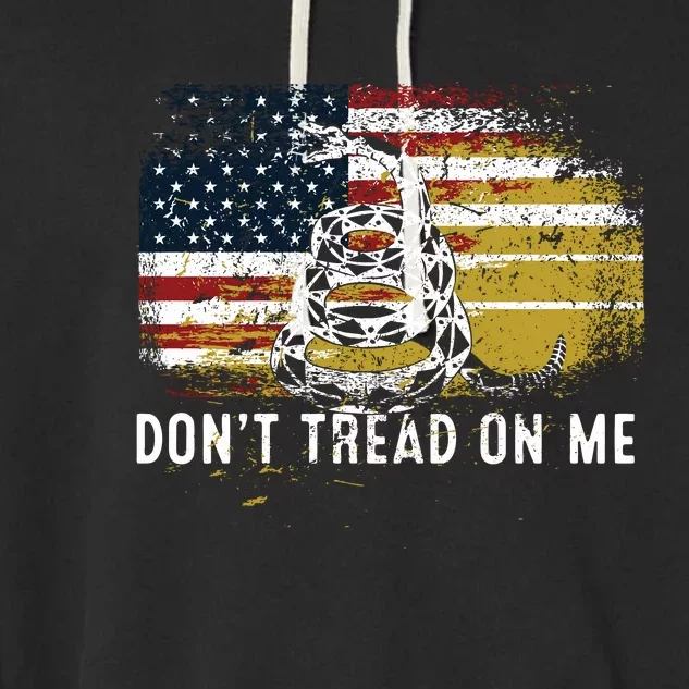 Dont Tread On Me USA Flag Rights Fight Garment-Dyed Fleece Hoodie