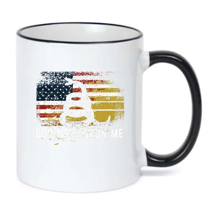 Dont Tread On Me USA Flag Rights Fight Black Color Changing Mug