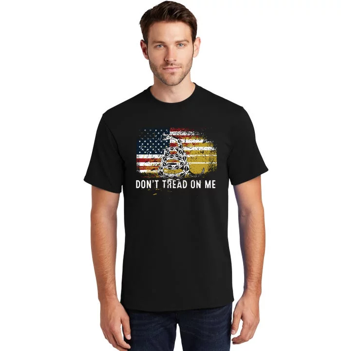 Dont Tread On Me USA Flag Rights Fight Tall T-Shirt