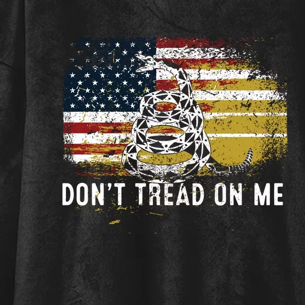 Dont Tread On Me USA Flag Rights Fight Hooded Wearable Blanket