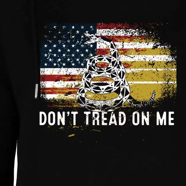 Dont Tread On Me USA Flag Rights Fight Womens Funnel Neck Pullover Hood