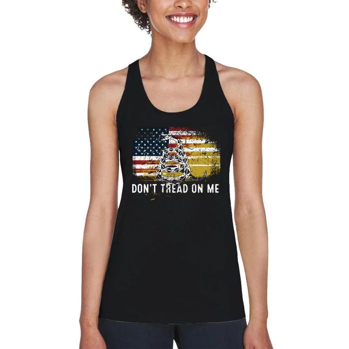 Dont Tread On Me USA Flag Rights Fight Women's Racerback Tank