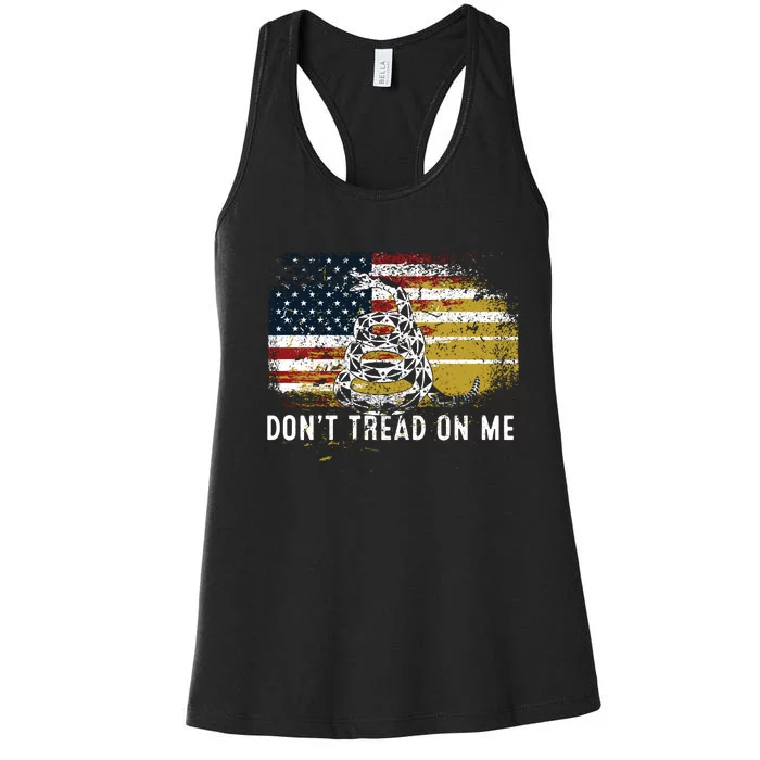 Dont Tread On Me USA Flag Rights Fight Women's Racerback Tank