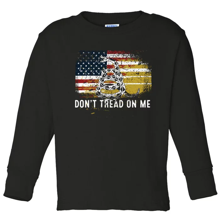 Dont Tread On Me USA Flag Rights Fight Toddler Long Sleeve Shirt