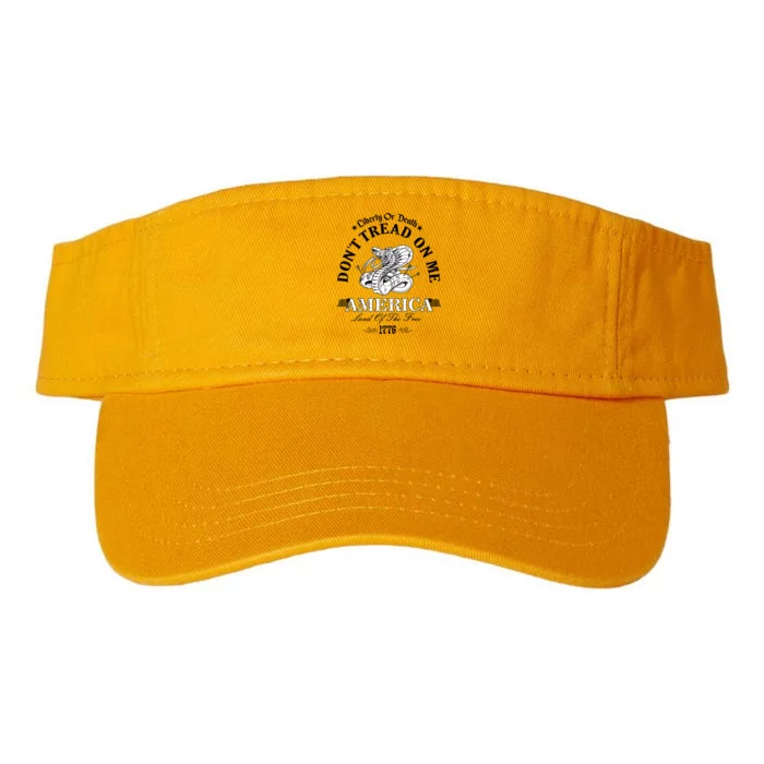 Dont Tread On Me Land Of The Free Liberty Or Death Valucap Bio-Washed Visor