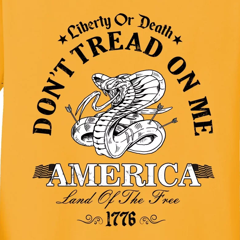 Dont Tread On Me Land Of The Free Liberty Or Death Kids Long Sleeve Shirt