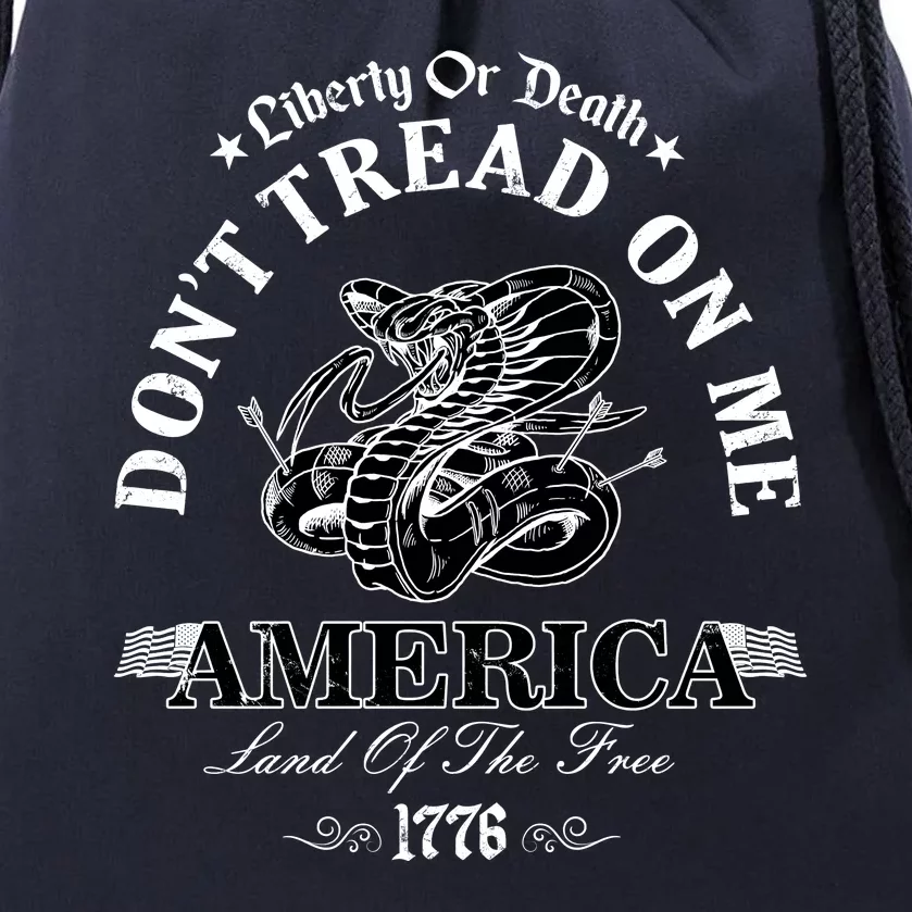 Dont Tread On Me Land Of The Free Liberty Or Death Drawstring Bag