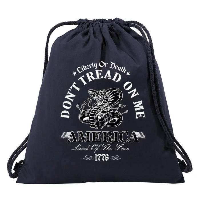 Dont Tread On Me Land Of The Free Liberty Or Death Drawstring Bag