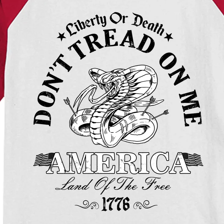 Dont Tread On Me Land Of The Free Liberty Or Death Kids Colorblock Raglan Jersey