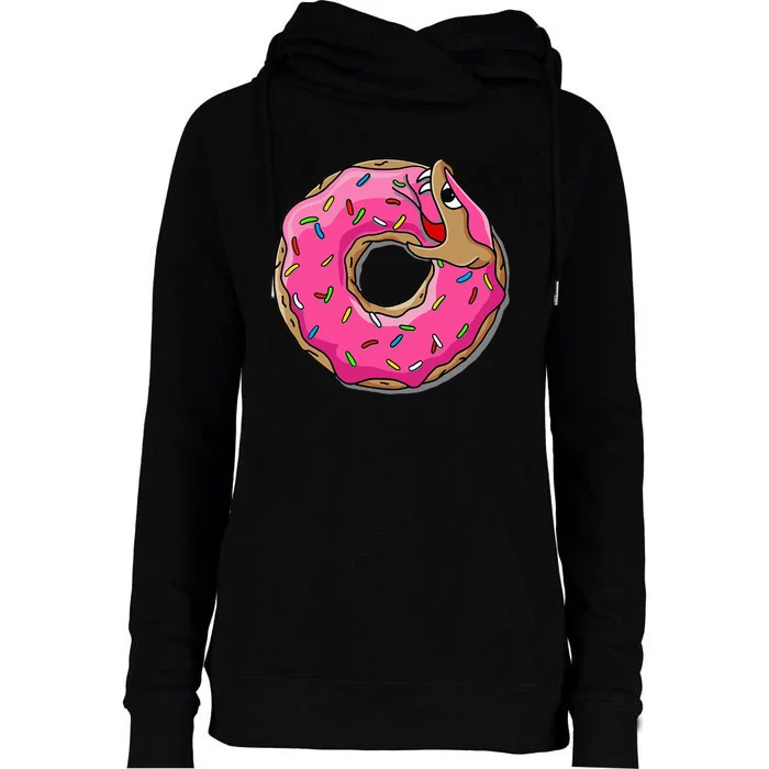 Donut Tread On Me Womens Funnel Neck Pullover Hood