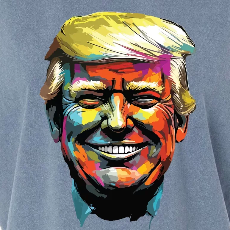 Donald Trump Oil Painting Style Donald J Trump Smiling Garment-Dyed Women's Muscle Tee