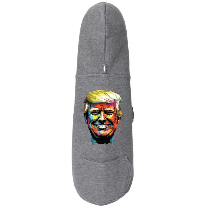 Donald Trump Oil Painting Style Donald J Trump Smiling Doggie 3-End Fleece Hoodie