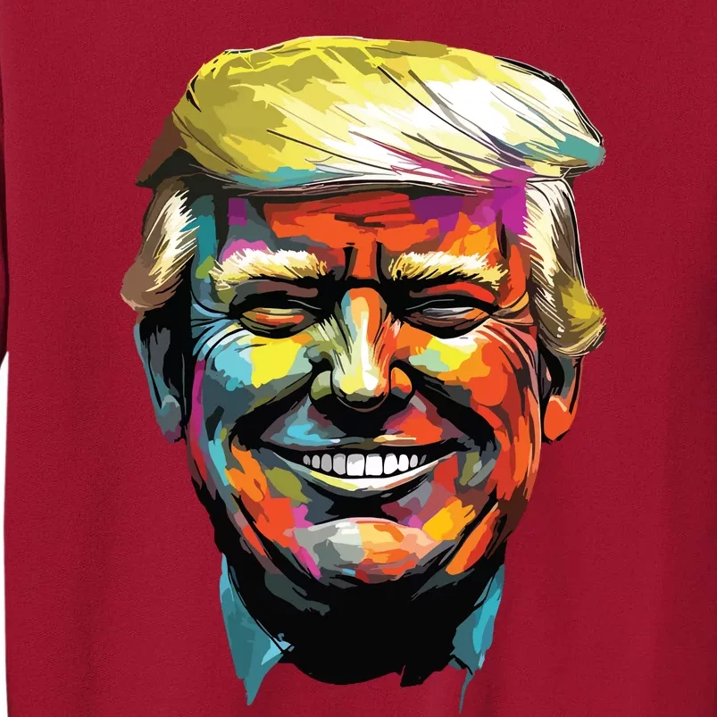 Donald Trump Oil Painting Style Donald J Trump Smiling Tall Sweatshirt