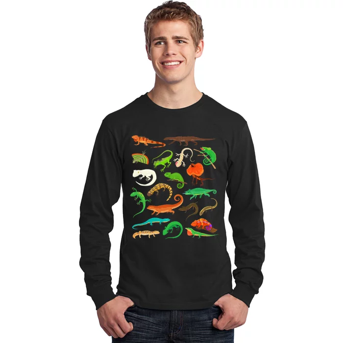 Different Types Of Lizards Educational Lizard Long Sleeve Shirt