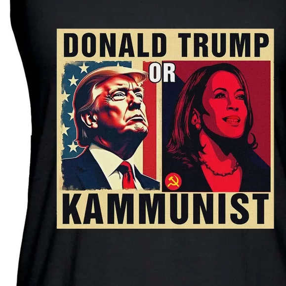 Donald Trump Or Kammunist 2024 President Election Ladies Essential Flowy Tank