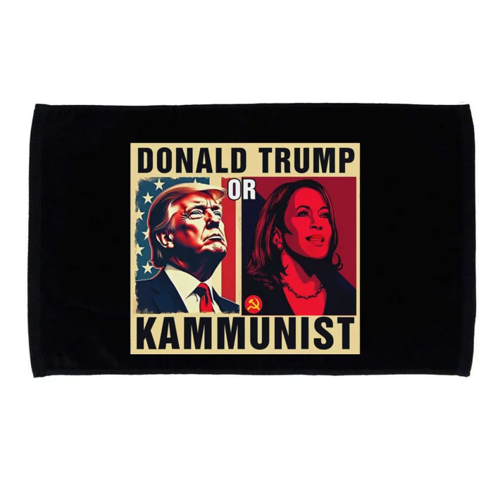 Donald Trump Or Kammunist 2024 President Election Microfiber Hand Towel