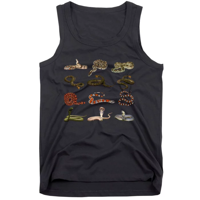 Different Types Of Snakes Boys Kids Girl Educational Serpent Gift Tank Top