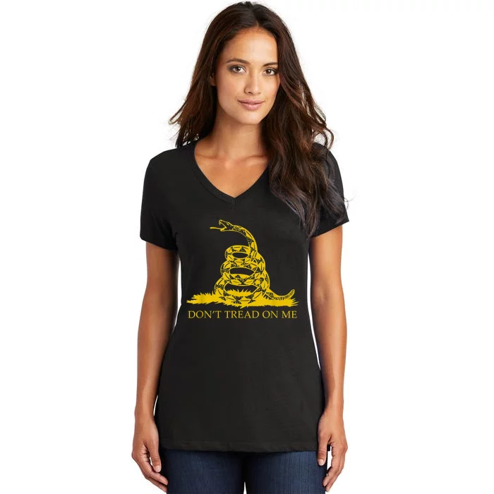 Don’t Tread On Me Shirts For Men Gadsden Flag Yellow Snake Women's V-Neck T-Shirt