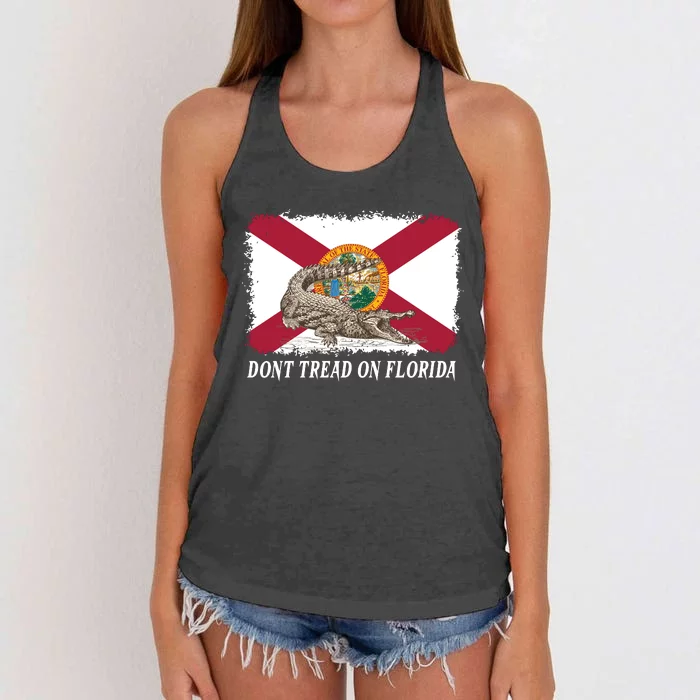 Don't Tread On Florida Governor Ron DeSantis Campaign Women's Knotted Racerback Tank