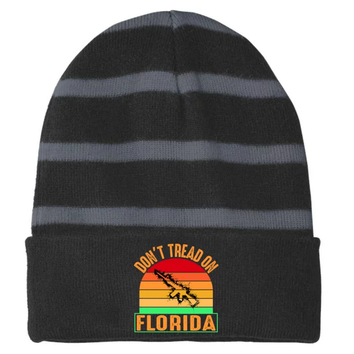 Don't Tread On Florida Vintage 2nd Amendment Striped Beanie with Solid Band