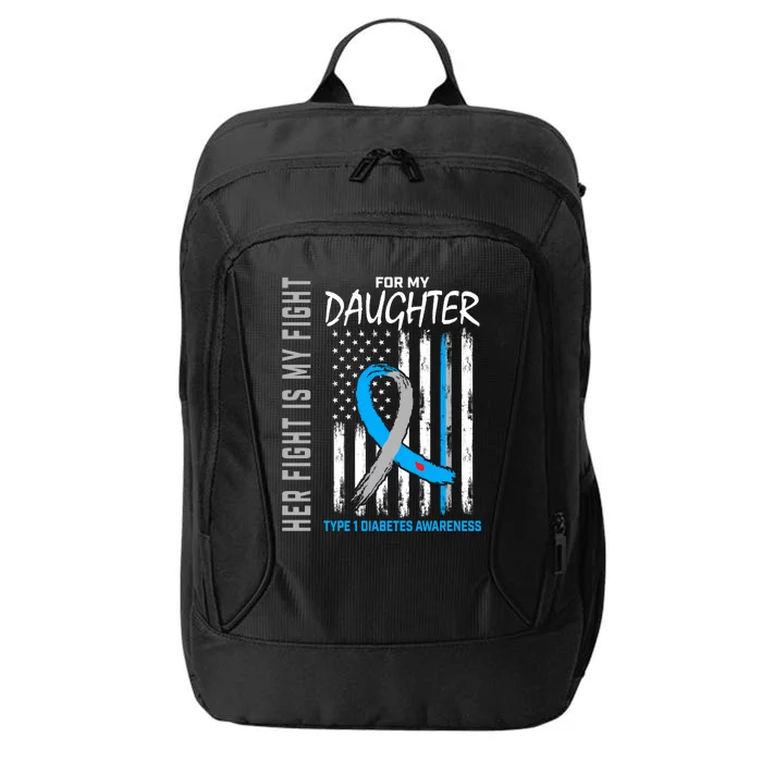 Daughter Type One Diabetes Awareness Ribbon American Flag Cute Gift City Backpack