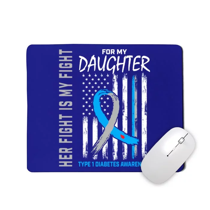 Daughter Type One Diabetes Awareness Ribbon American Flag Cute Gift Mousepad