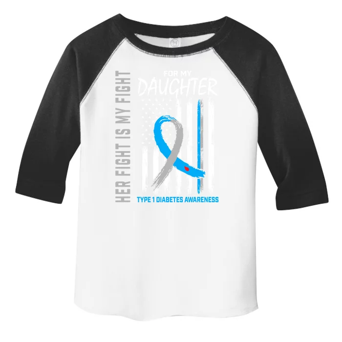 Daughter Type One Diabetes Awareness Ribbon American Flag Cute Gift Toddler Fine Jersey T-Shirt