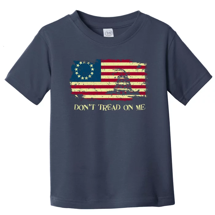 DONT TREAD ON ME Vintage USA American Flag Distressed Toddler T-Shirt