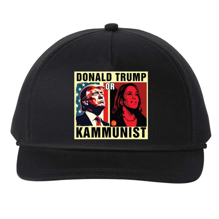 Donald Trump Or Kammunist 2024 President Election Snapback Five-Panel Rope Hat