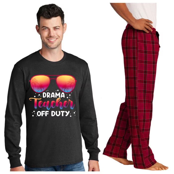 Drama Teacher Off Duty Funny Glasses Vintage Long Sleeve Pajama Set