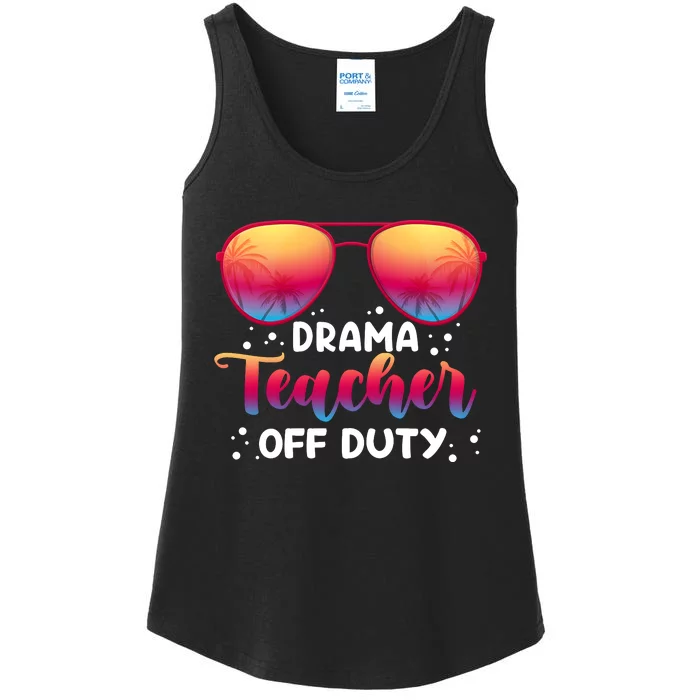 Drama Teacher Off Duty Funny Glasses Vintage Ladies Essential Tank