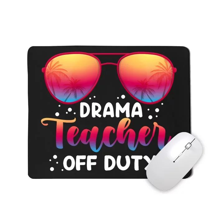 Drama Teacher Off Duty Funny Glasses Vintage Mousepad