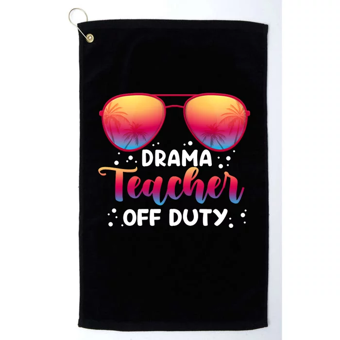 Drama Teacher Off Duty Funny Glasses Vintage Platinum Collection Golf Towel